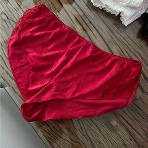 Victoria's Secret Red Satin High Cut Pj bottom